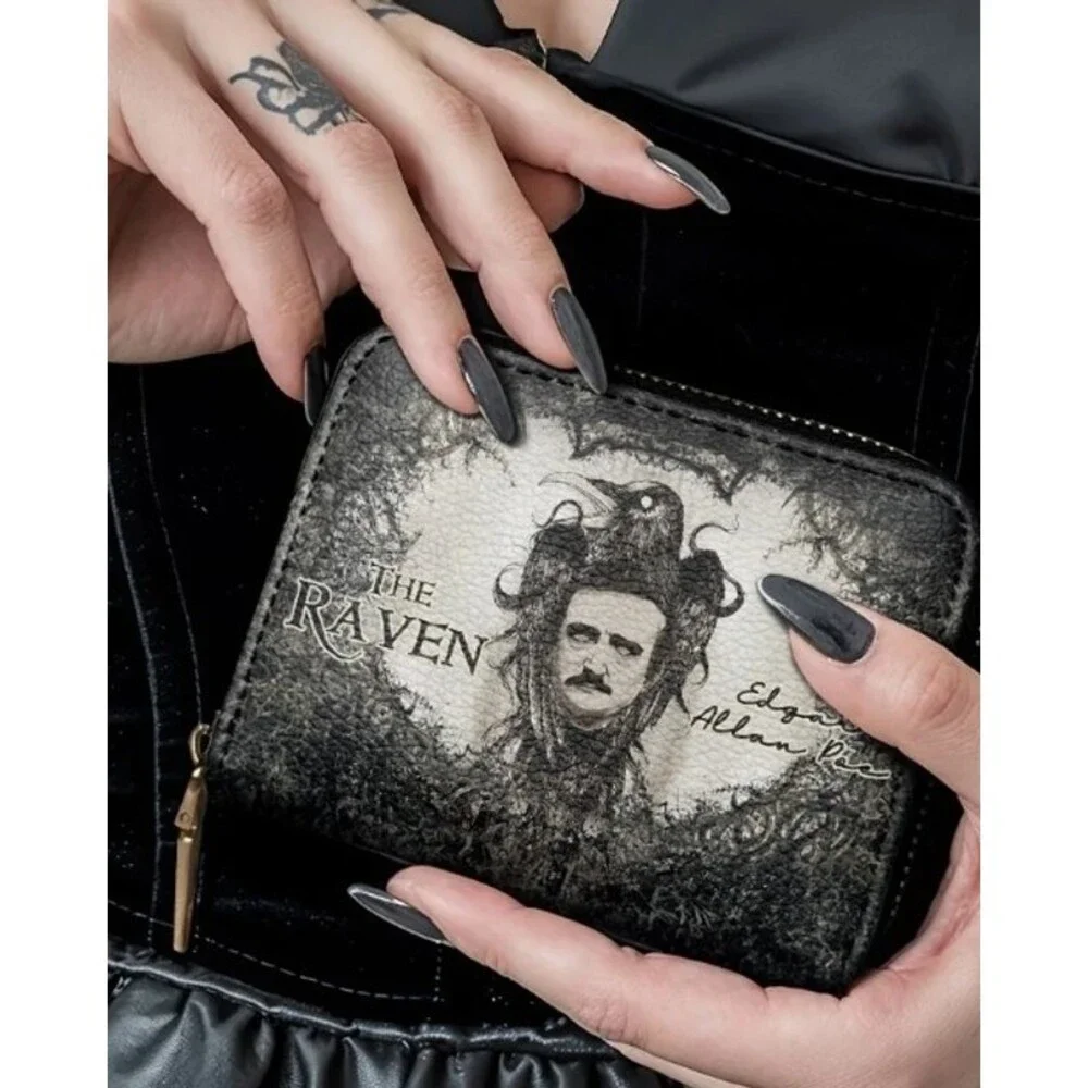 Edgar Allan Poe's The Raven Mini Wallet Horror‎ Goth Halloween New NWT
